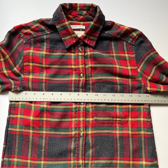 American Eagle Flannel Shirt AE Ahh-Mazingly  Soft Boyfriend Fit Red Blue Sz XXS - Picture 8 of 14